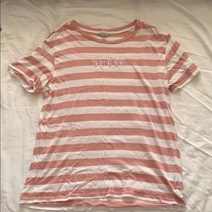 GUESS Pink Striped T-Shirt